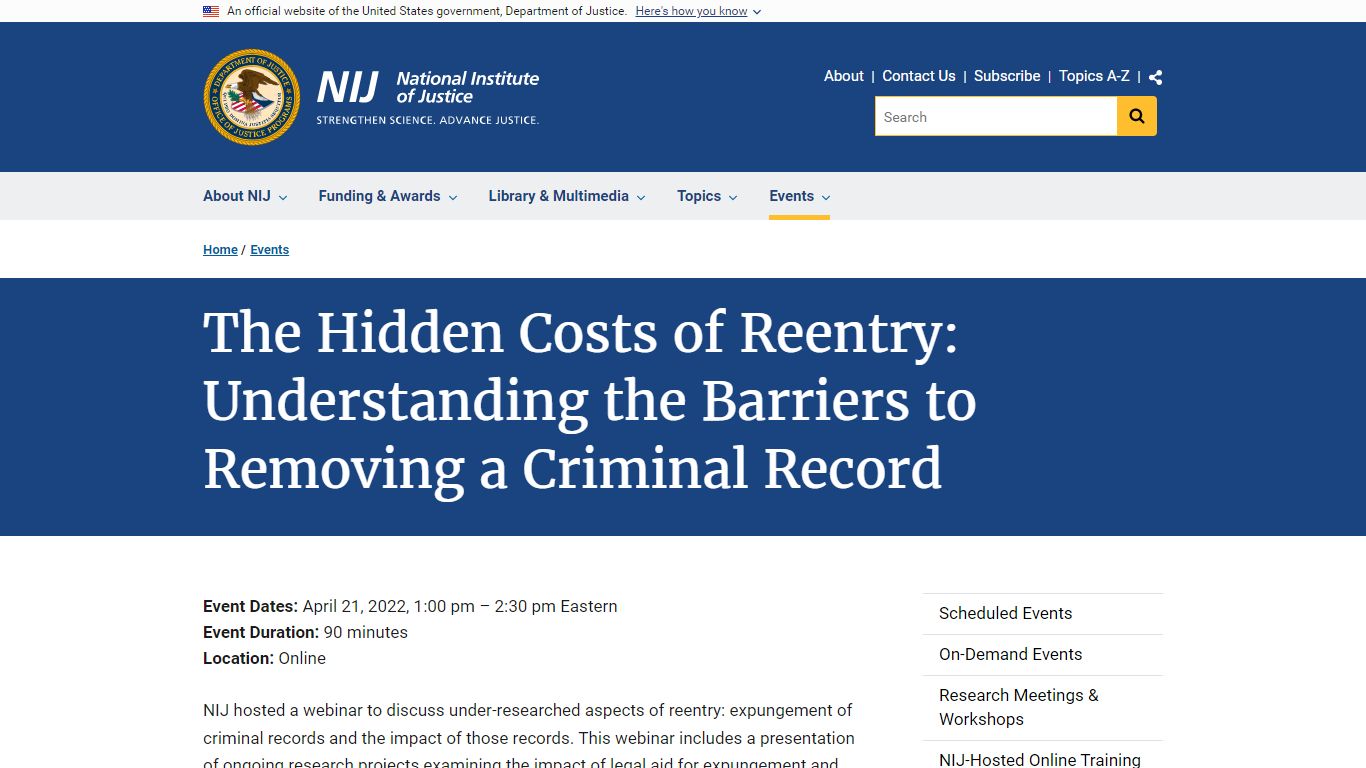 The Hidden Costs of Reentry: Understanding the Barriers to Removing a ...